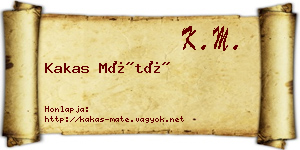 Kakas Máté névjegykártya
